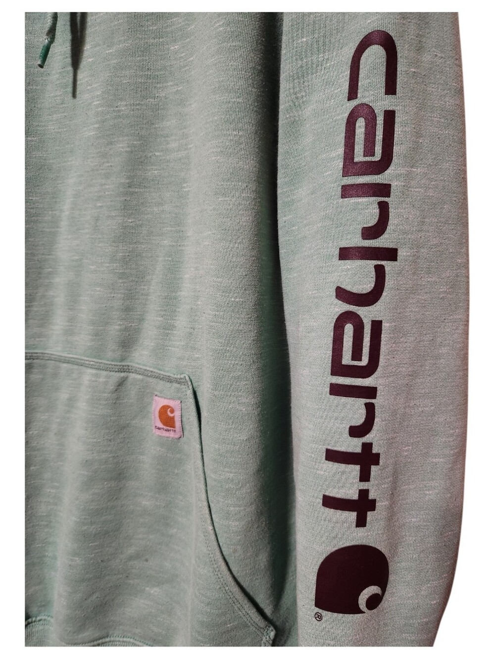 Carhartt Iconic Loose Fit Midweight Logo Sleeve Green Pullover Hoodie Size XL - Picture 2 of 6